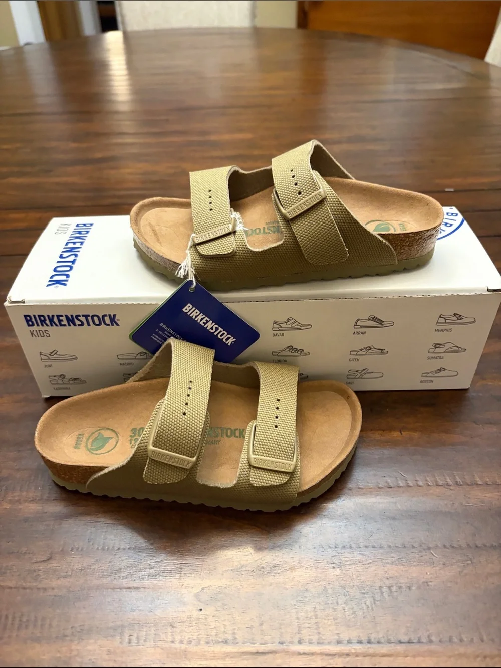 Birkenstock Green Arizona Rivet Logo Kids US 12 SW